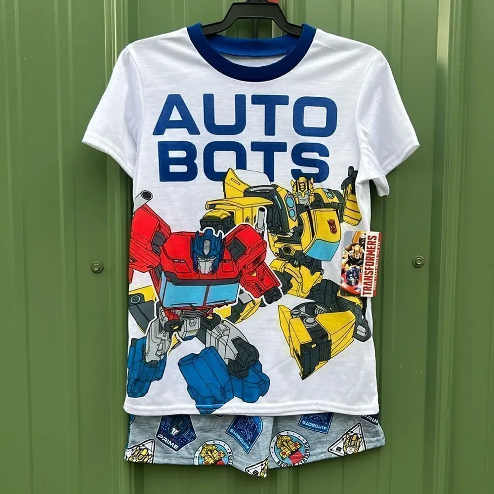 SpongeBob & Transformers Graphic Print Tee & Shorts Sleep 2, 2-Piece Sets Size M